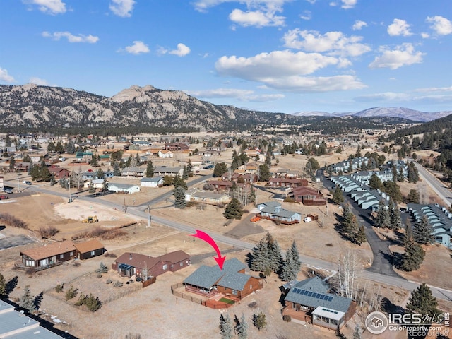 bird's eye view featuring a mountain view