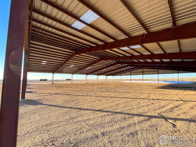 view of stable featuring a rural view