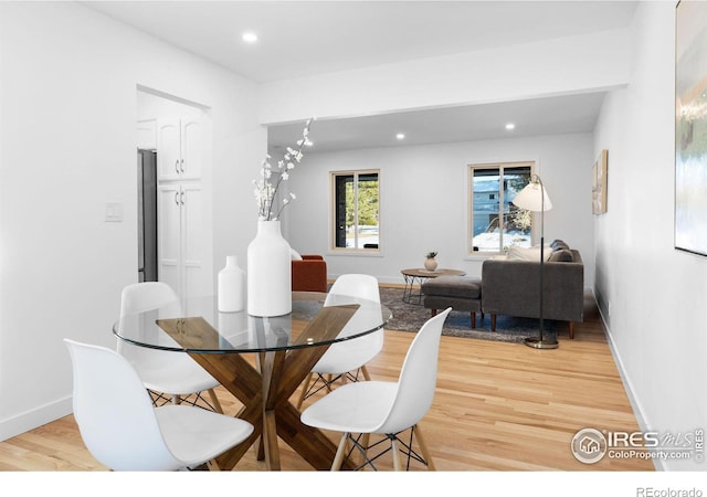 dining area featuring light hardwood / wood-style floors