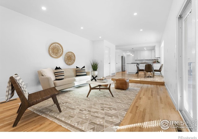 living room featuring light hardwood / wood-style floors