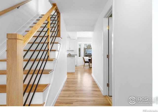 hall featuring light hardwood / wood-style flooring