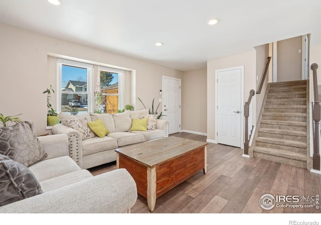 living room featuring hardwood / wood-style flooring