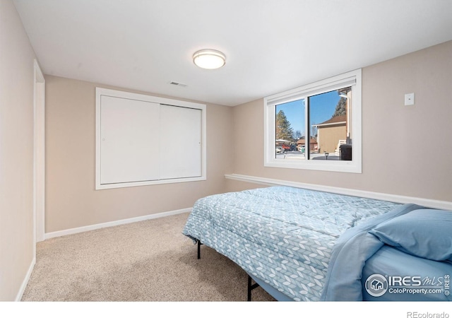 view of carpeted bedroom