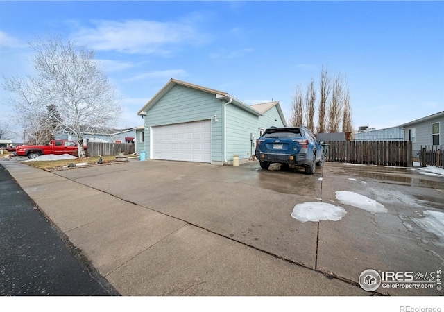 view of garage