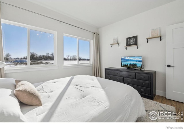 bedroom featuring hardwood / wood-style flooring