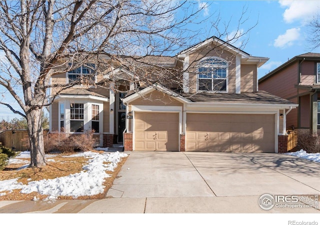 view of front of house with a garage