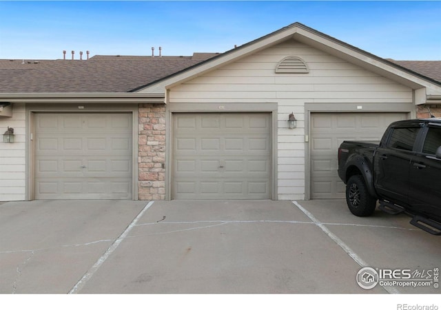 view of garage