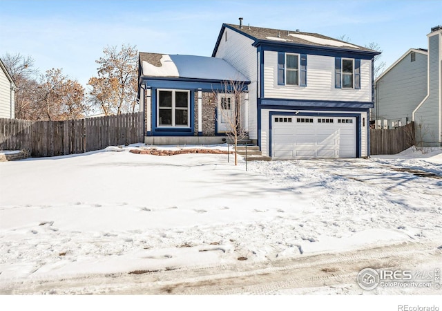 view of front facade with a garage