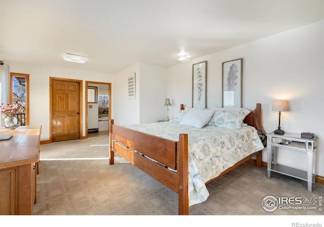 view of carpeted bedroom