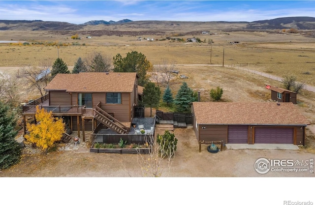 bird's eye view with a mountain view