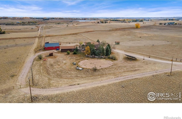 bird's eye view with a rural view