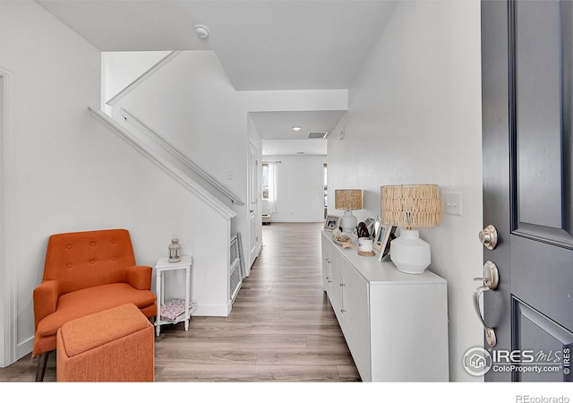 foyer featuring light hardwood / wood-style floors