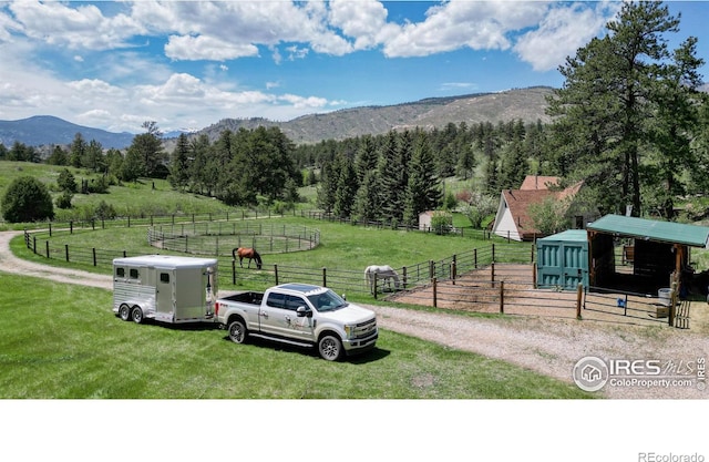 property view of mountains featuring a rural view