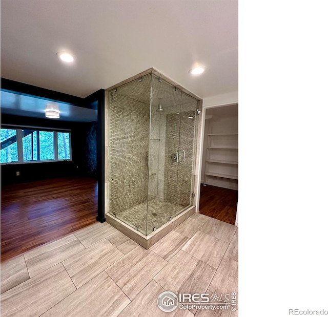 bathroom with walk in shower