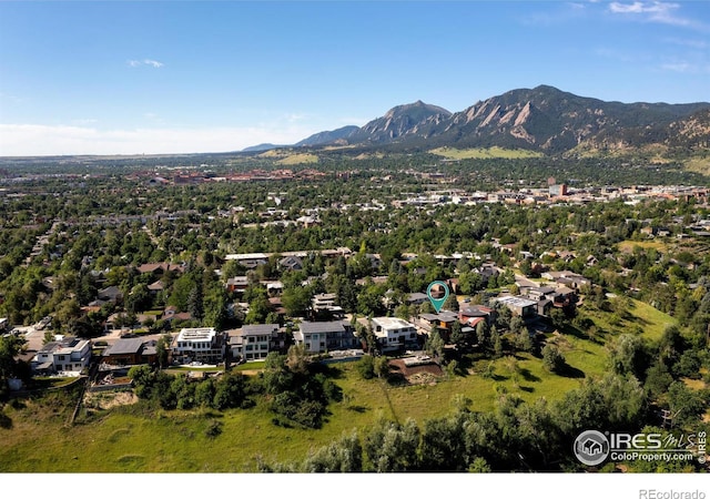 bird's eye view with a mountain view