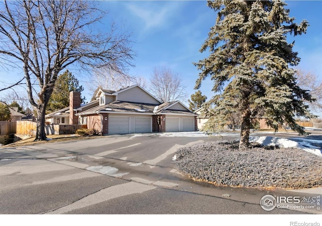 view of front of home with a garage