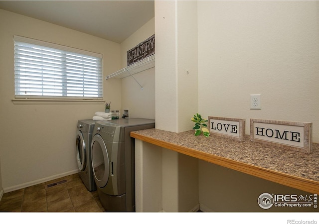 laundry area featuring washer and clothes dryer