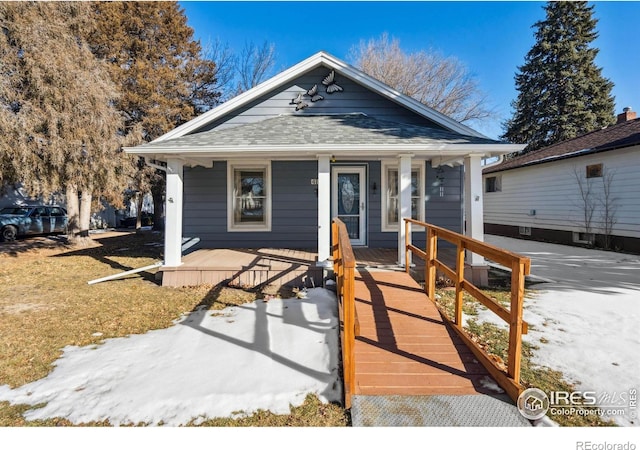 bungalow-style home featuring covered porch