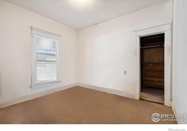 view of carpeted spare room