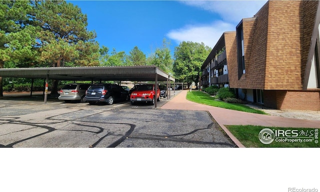 view of covered parking lot