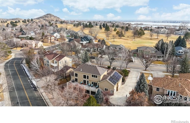 aerial view featuring a mountain view