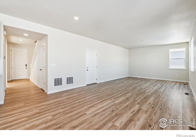 empty room featuring light wood-type flooring