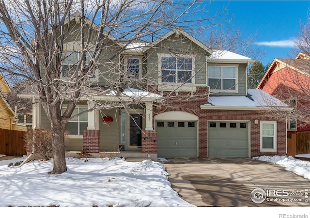 view of front of house with a garage