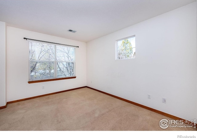 carpeted spare room with a wealth of natural light