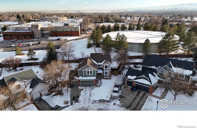 view of snowy aerial view