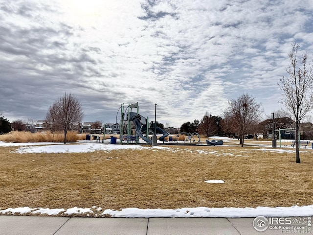 view of yard featuring a playground