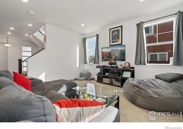 view of carpeted living room