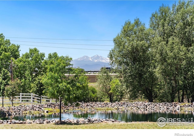 view of water feature featuring a mountain view