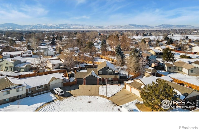 aerial view featuring a mountain view