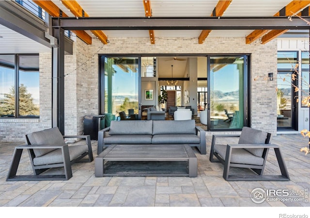 view of patio featuring an outdoor hangout area