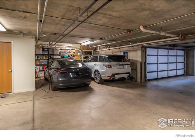 view of garage