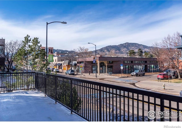 balcony with a mountain view