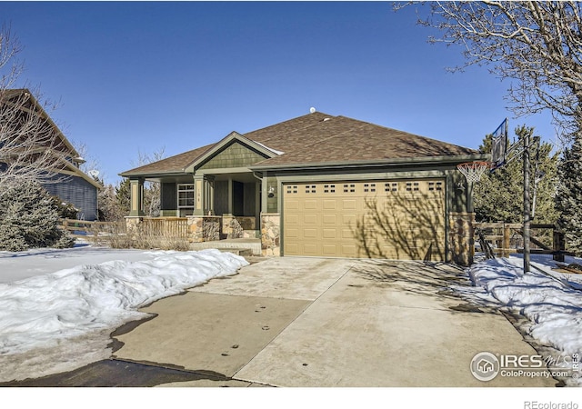 view of front of home with a garage