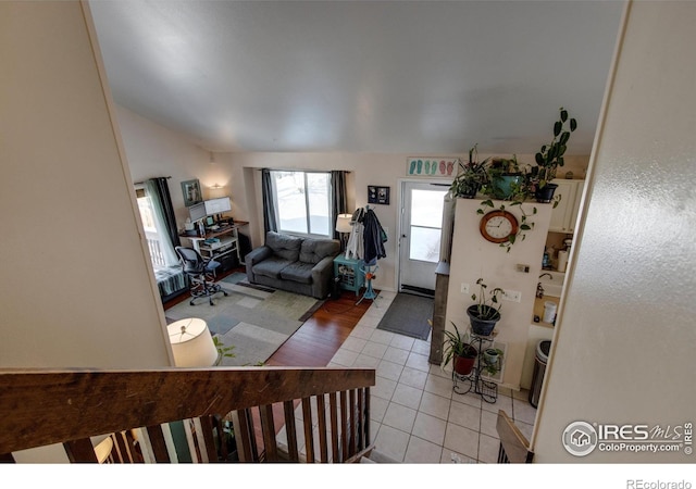 view of tiled living room