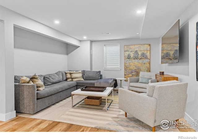 living room featuring hardwood / wood-style floors