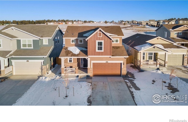 view of front of property featuring a garage