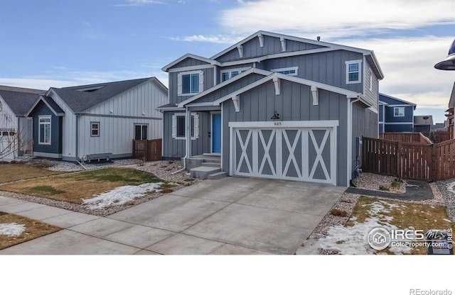 view of front of home with a garage