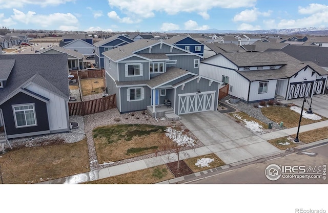 aerial view featuring a residential view