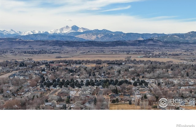 view of mountain feature with a residential view