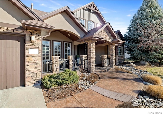 craftsman-style house with covered porch