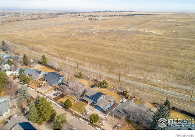 aerial view featuring a rural view