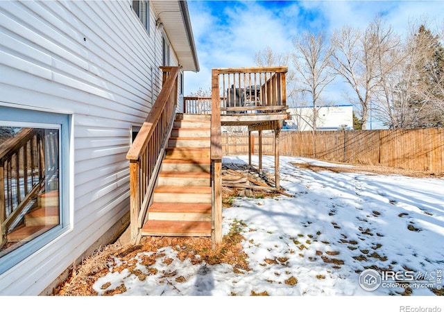 exterior space featuring a wooden deck