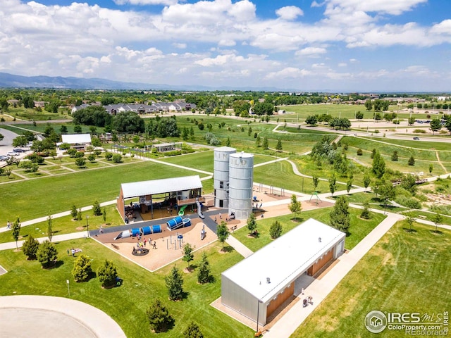 aerial view featuring a mountain view