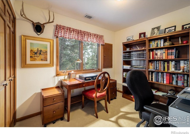 view of carpeted office