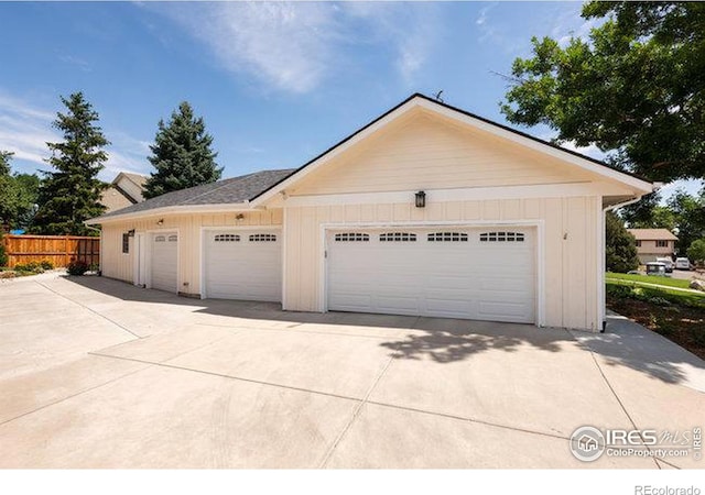 view of garage