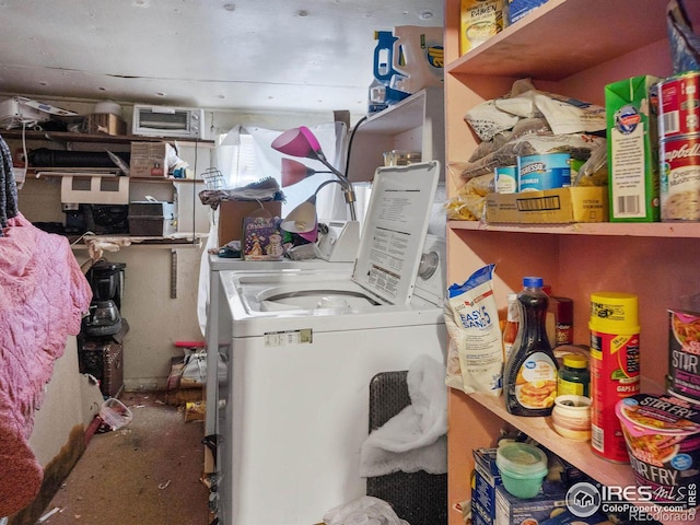 laundry area featuring washing machine and dryer